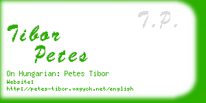 tibor petes business card